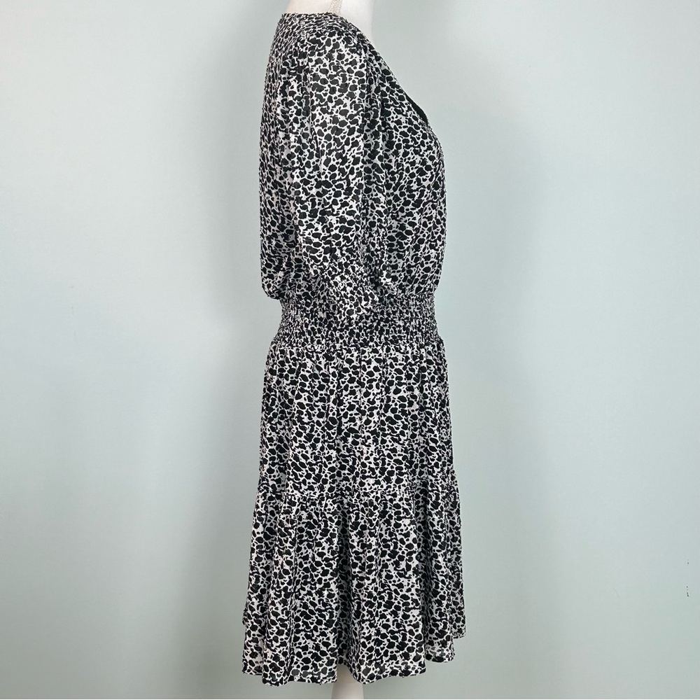 Maison d’Amelie Paris Black and White Leopard Print Ruffle Tier Dress - Picture 7 of 12